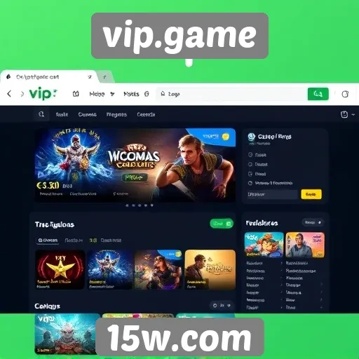 Análise da interface do usuário do site vip.game